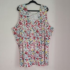 Woman Within Floral Sleeveless Top Size 5X